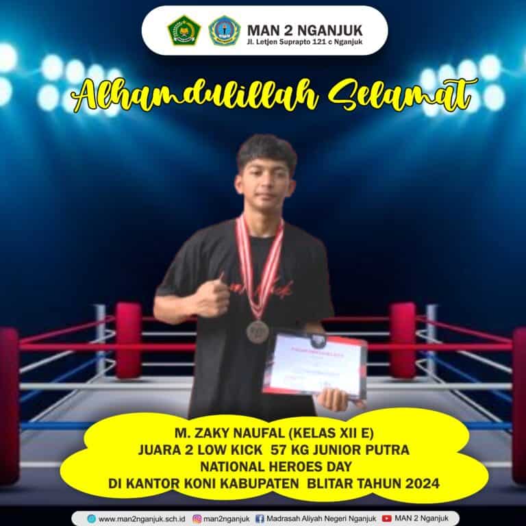 M. Zaky, Kelas XII E, Raih Juara 2 Low Kick 57 kg Junior Putra di National Heroes Day