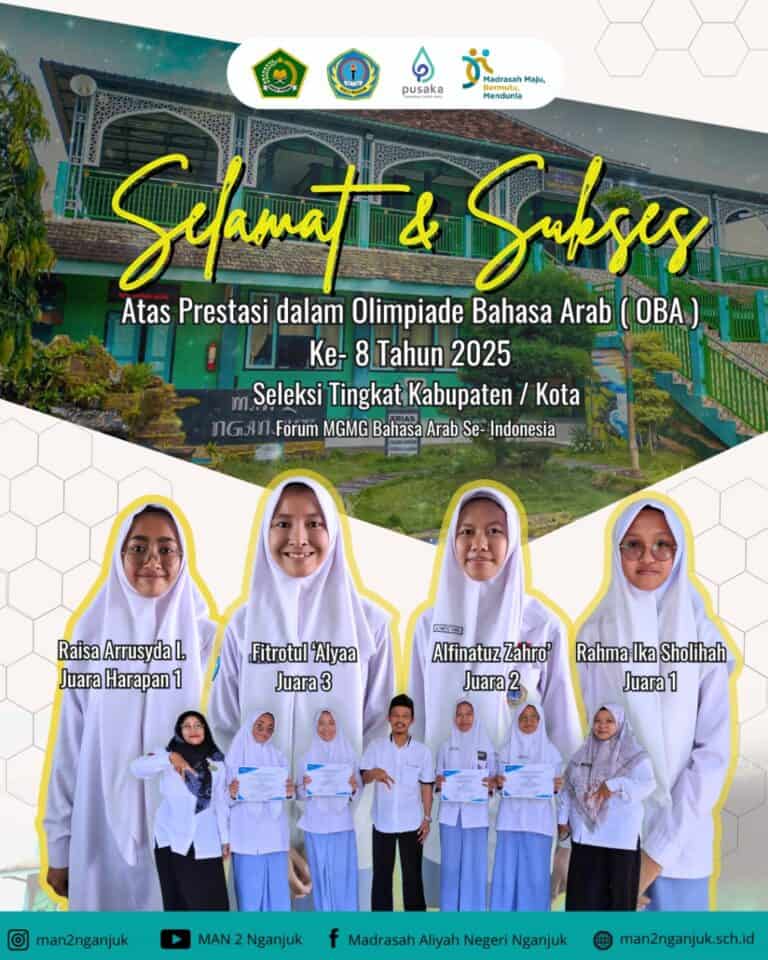 Siswa MAN 2 Nganjuk Borong Juara dalam Olimpiade Bahasa Arab (OBA) Tingkat Kabupaten Nganjuk 2025